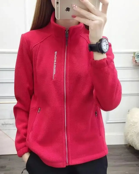 Women's Fleece Polar Turtleneck  Warm Thicken Double-Sided Velvet Outerwear Coats Zipper jacket