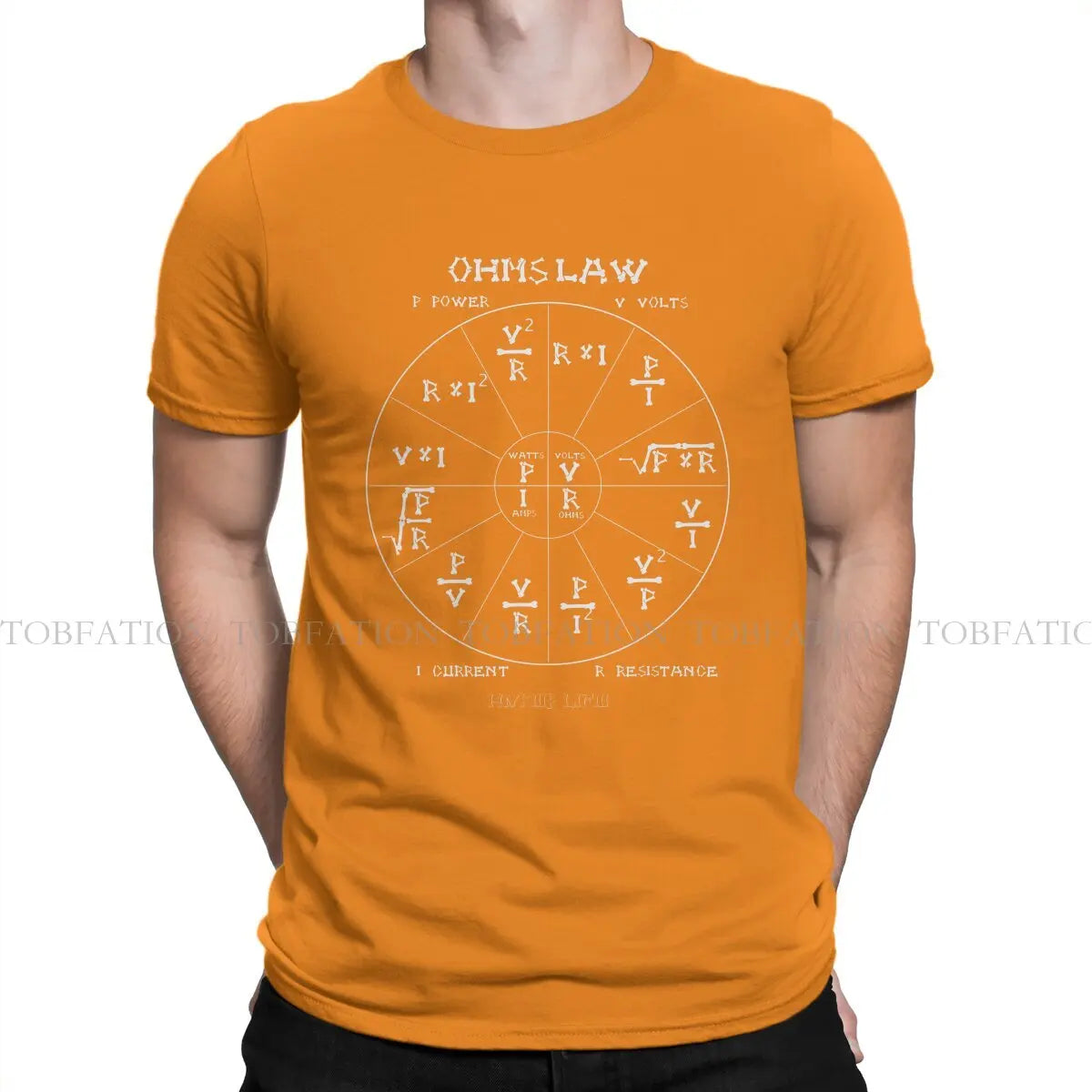 Ohm's Law Cool Hipster T Shirts Engineer Electrical Electrician Men  Fabric Streetwear T Shirt