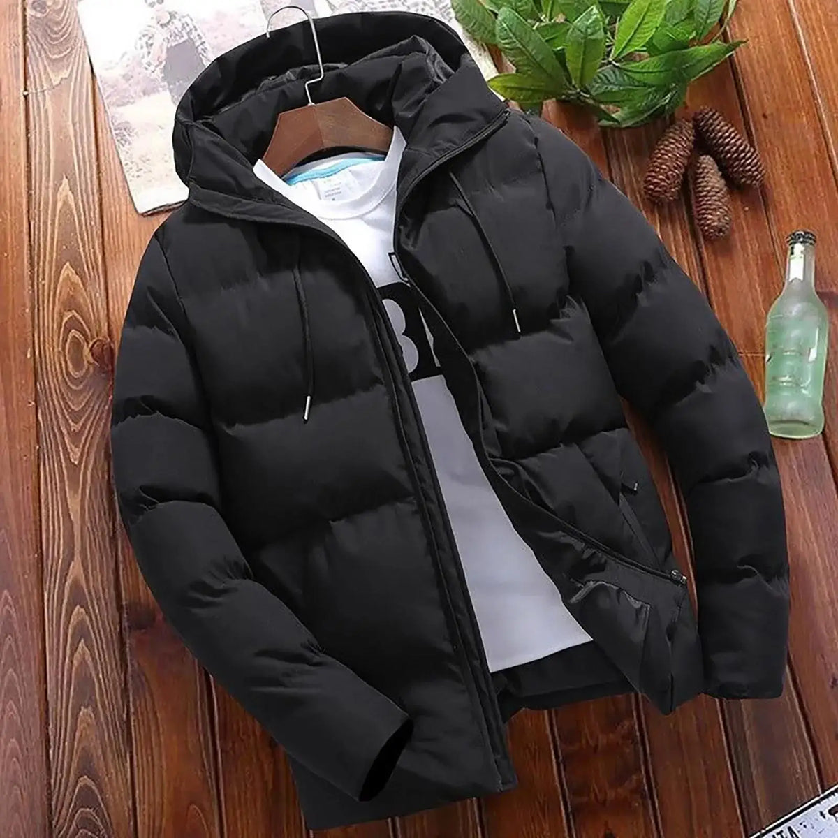 Parkas Men Winter Casual Jacket Warm Hooded Thick Puffer Coat Outwear