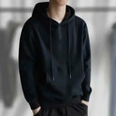  Solid color black hoodie