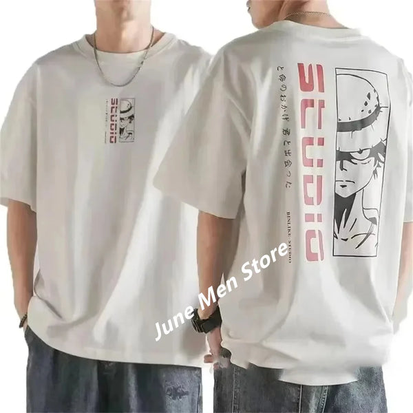 (Uniqlo）Japanes One Piece Cotton Luffy Tshirt Top Men Cotton T Shirt Summer Women Men Cotton Oversized Tshirt For Men Clothes