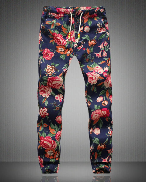 Floral Print Joggers Male Casual  Pants