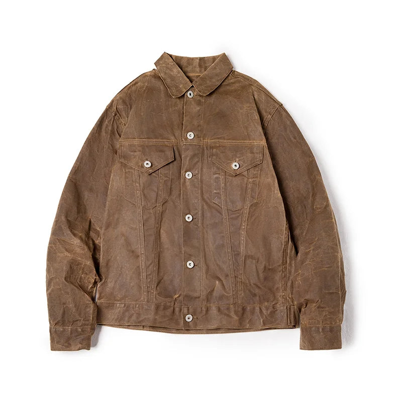 Retro Oil Waxed Jacket Canvas Cotton