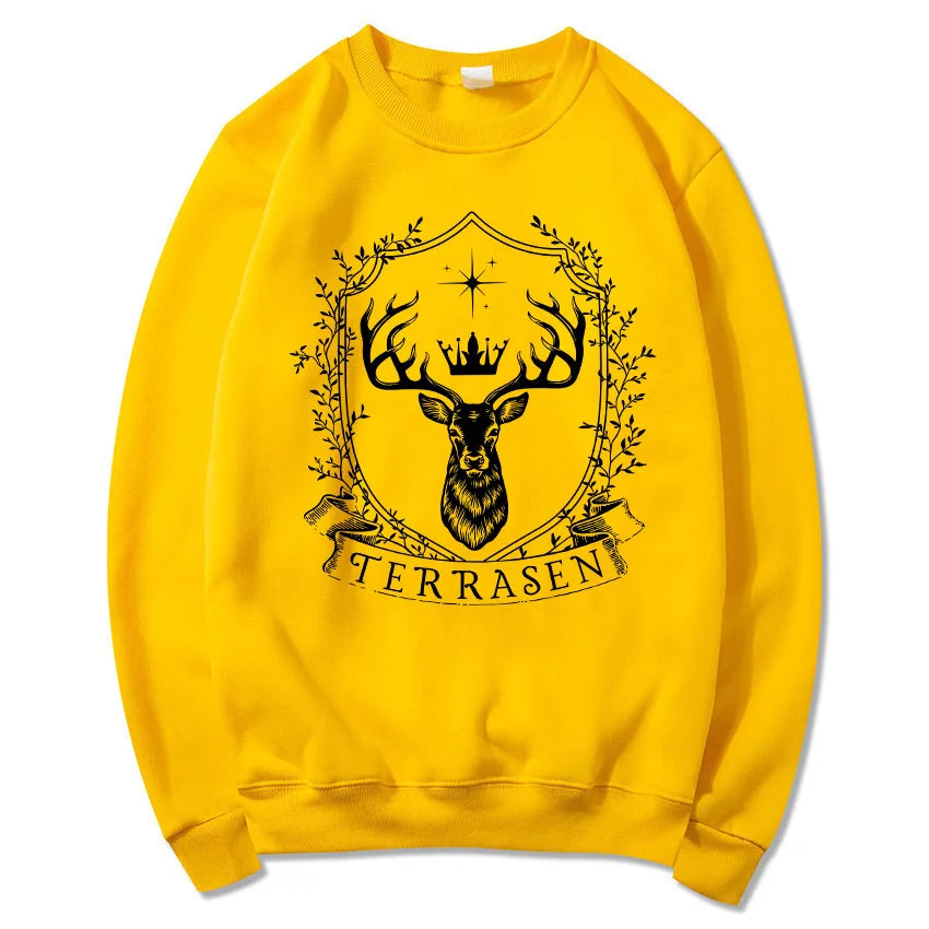 Terrasen Throne of Glass Sarah J Maas Series Hoodie Vintage Pullover Women Crewneck Sweatshirts