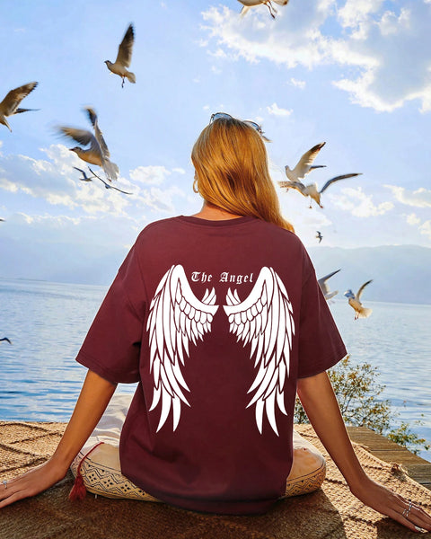 Dark Angel Wing Hot sale Graphic Printed T-Shirts For Women  Oversized Clothing