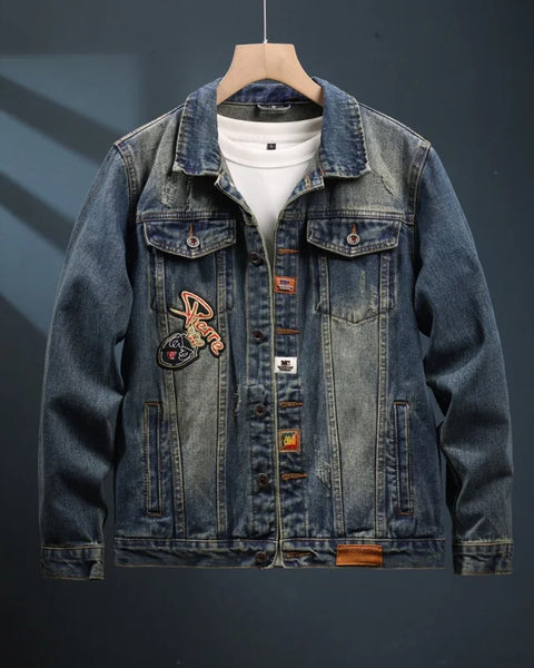 American vintage blue men's denim jacket