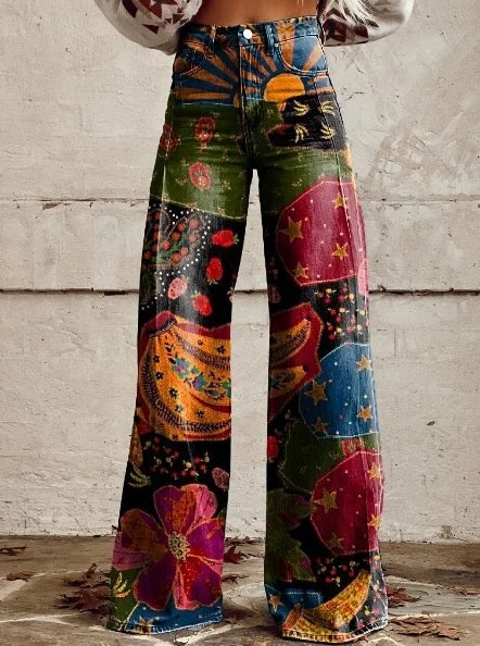 Retro Slim Mid Waist Micro Flared  Jeans  Pants