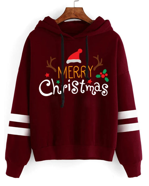 Winter Merry Christmas Sweatshirts Women's Hoodie