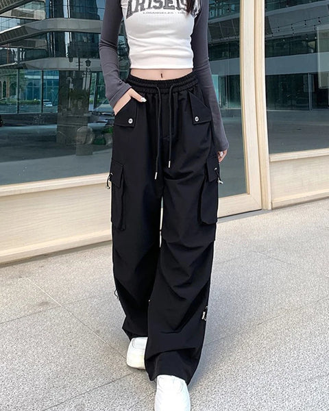 Vintage Zoki Punk Women  Cargo Pants  Loose Streetwear Trousers