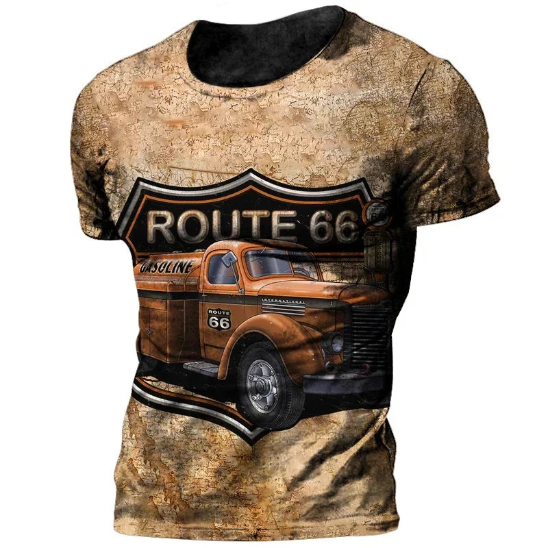 Vintage 66 Route Biker  Men's T Shirts