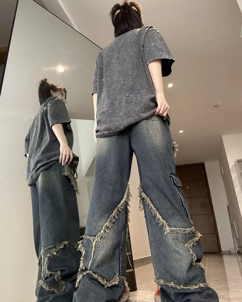 Vintage Women Denim Jeans Korean Streetwear