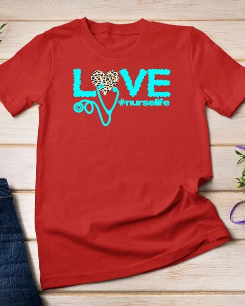 Nurse Day Life Theme T Shirt Nurses Week Healthcare Nursing Unisex T-shirt Women Crewneck Cotton Short Sleeve Casual Summer Tee