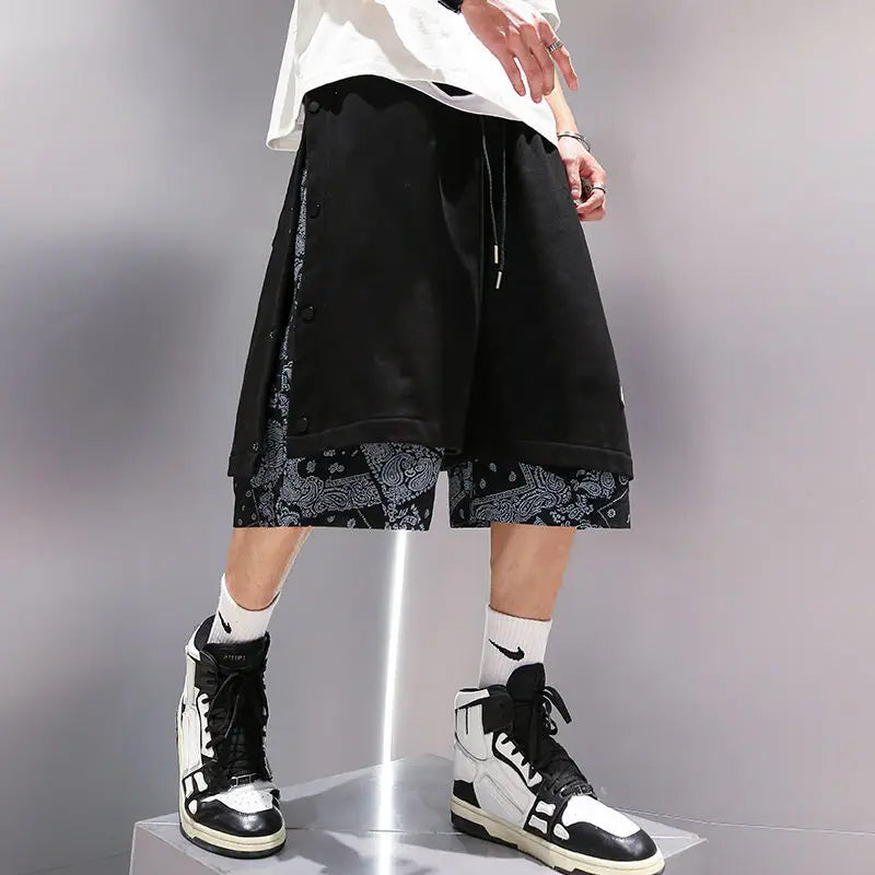 Fashion Men Printed Shorts Summer Casual Sports Basketball Shorts Baggy Men Jogging Clothes Punk Style Streetwear