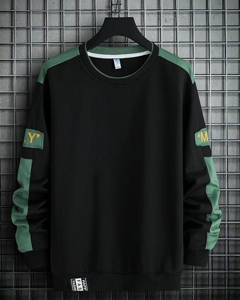 2024 Men Sweatshirt Hoodies Harajuku Hip Hop Streetwear Casual Men's Pullover Hoodie Spring Autumn Patchwork Sweatshirts Mend