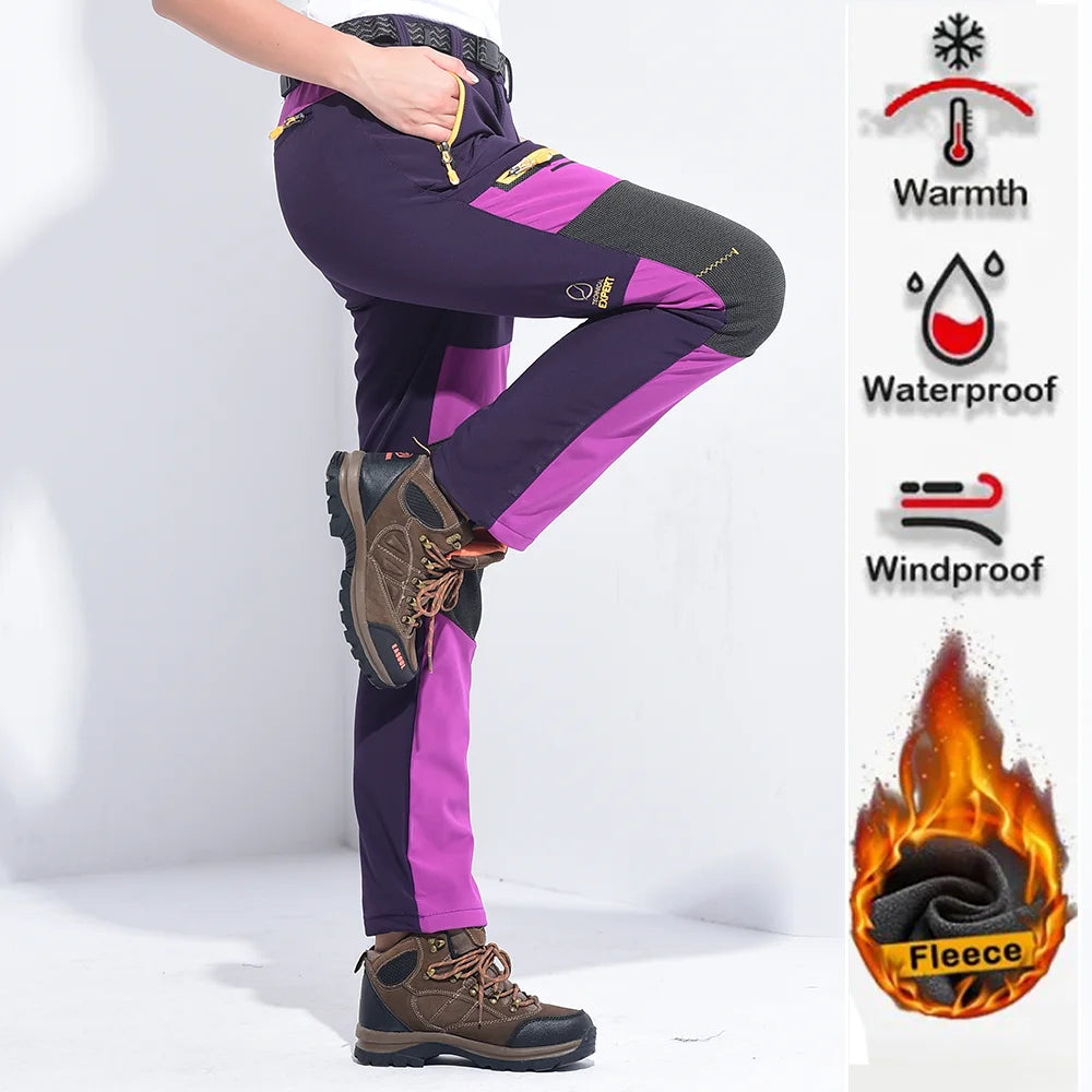 Waterproof Hiking  Thick Warm Fleece Winter Pants