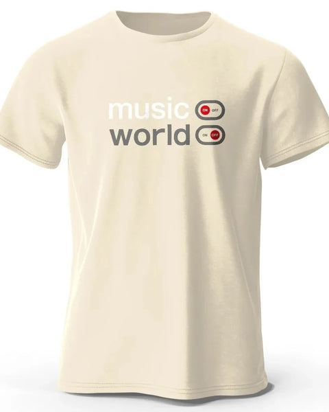 Men's Music World Printed T-Shirt  Cotton Oversized Classic Funny Graphic Tees for Men Women Summer Tops