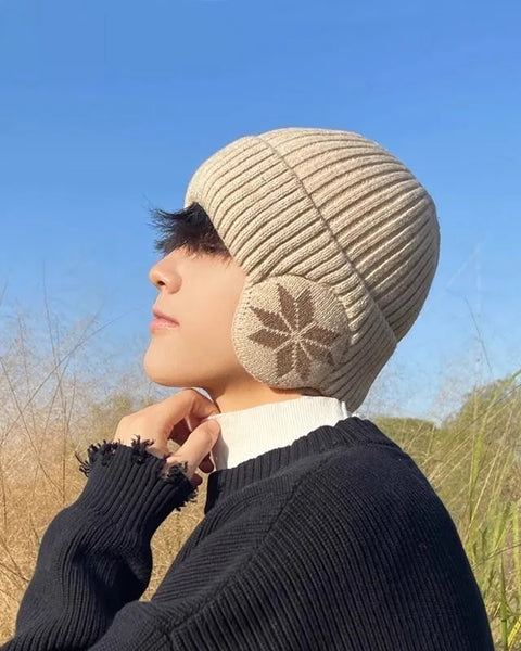 Winter  Warm Knitted Woolen Beanie  Plus Ear Protection