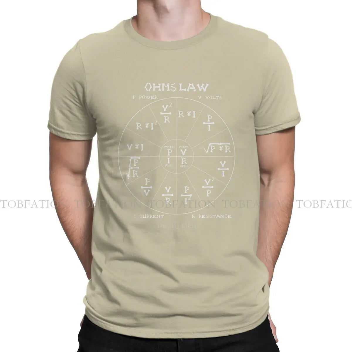 Ohm's Law Cool Hipster T Shirts Engineer Electrical Electrician Men  Fabric Streetwear T Shirt