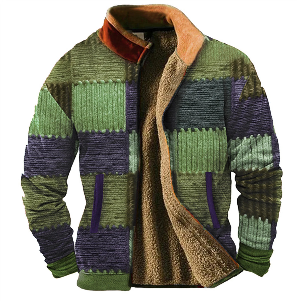 Winter Graphic Patchwork Men's jacket