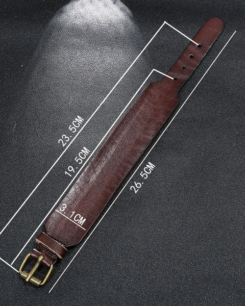 Retro Single-layer Genuine Leather Wide Hand Strap