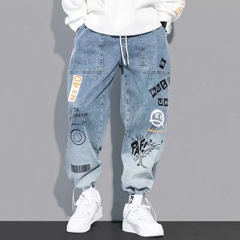 Jeans Loose Cartoon Hip Hop  Streetwear Jogging Pants