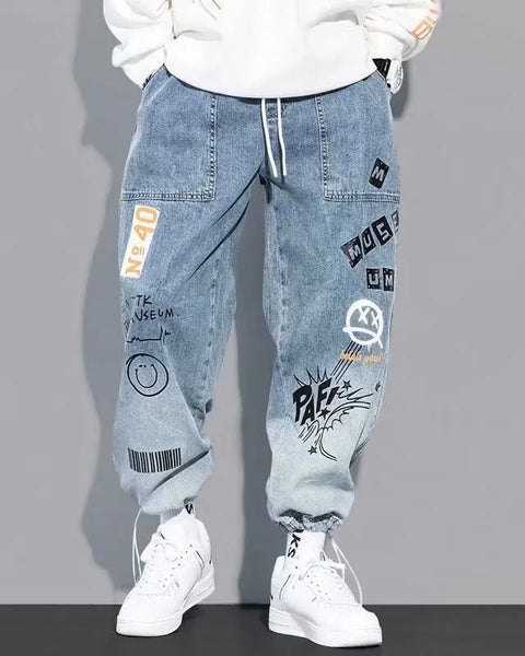 Jeans Loose Cartoon Hip Hop  Streetwear Jogging Pants