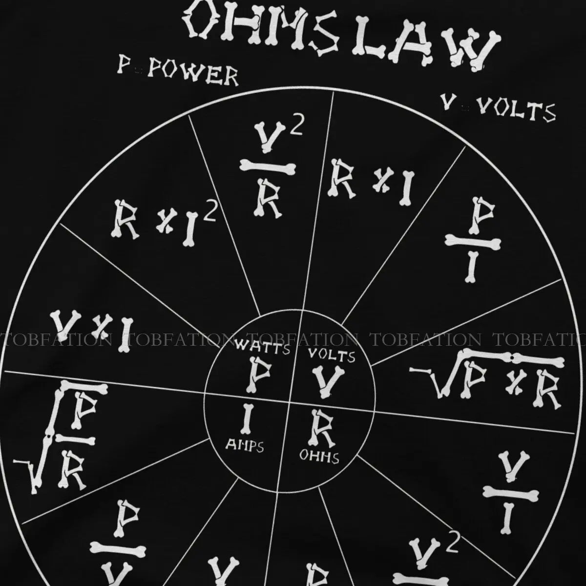 Ohm's Law Cool Hipster T Shirts Engineer Electrical Electrician Men  Fabric Streetwear T Shirt