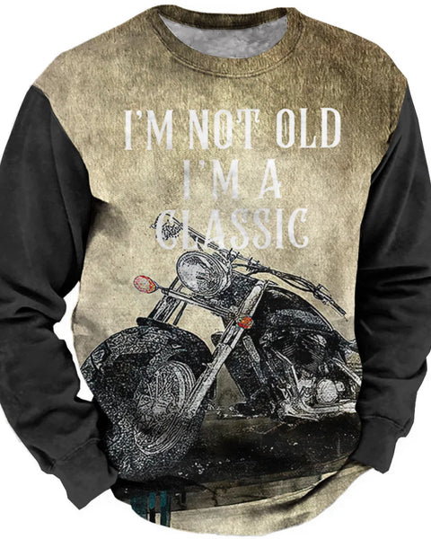 Retro Motorcycle Oversized  Men's Tees