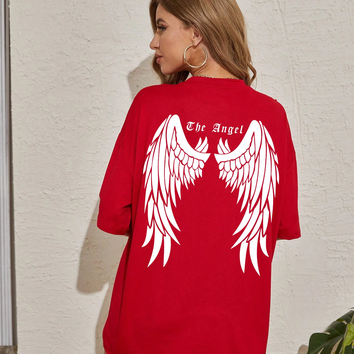 Dark Angel Wing Hot sale Graphic Printed T-Shirts For Women  Oversized Clothing