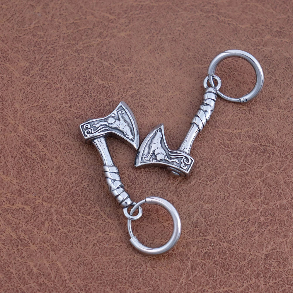 Retro Nordic Vikings Axe Earrings Man