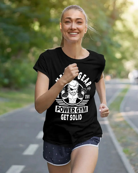 Metal Gear Power Gym, Get Solid T-Shirt Short sleeve tee sweat blanks plus size t shirts for Women loose fit