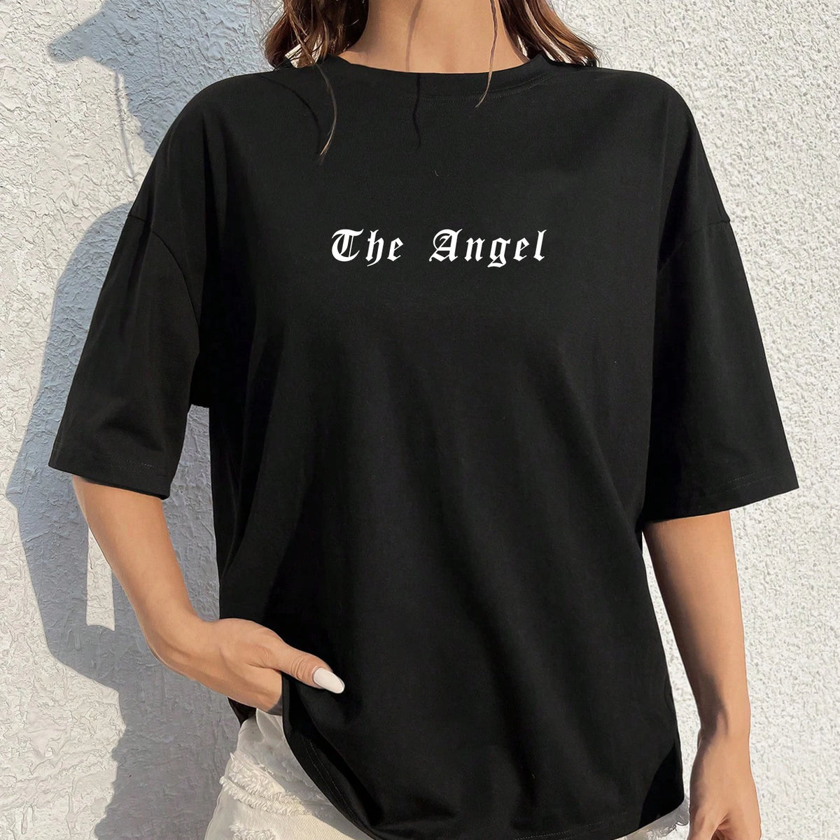 Dark Angel Wing Hot sale Graphic Printed T-Shirts For Women  Oversized Clothing