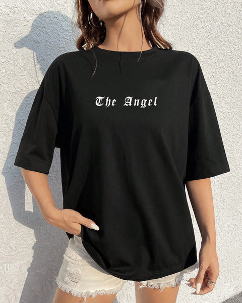 Dark Angel Wing Hot sale Graphic Printed T-Shirts For Women  Oversized Clothing