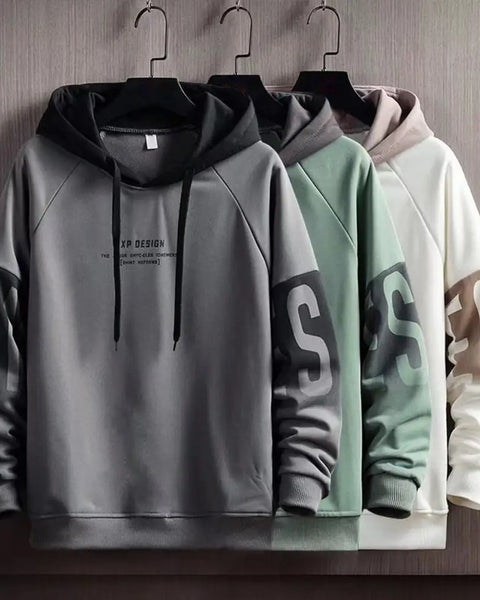 Pullover Sweatshirt Breathable Winter Hooded Plush Lining Men Sweatshirt Thick Skin-Touch Pullover Hoodie Daily Clothing