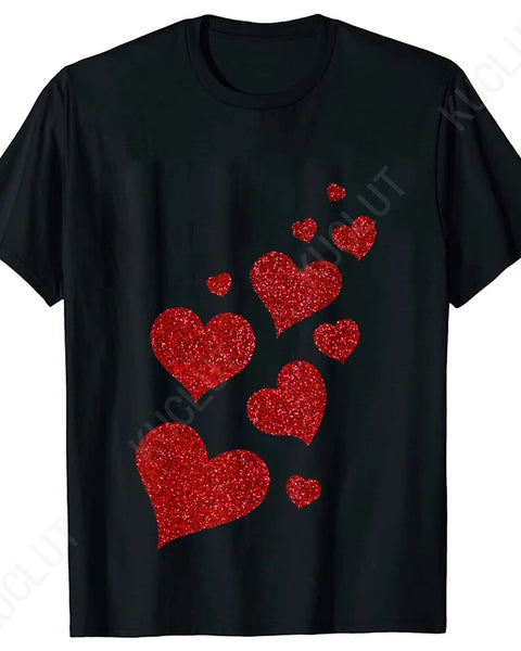 Womens Valentines Shirts Cute Heart T Shirts Funny Valentines Day Tees for Ladies Short Sleeve Clothes Summer Fashion T-shirts