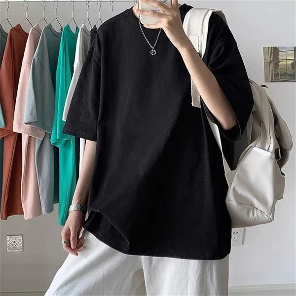 Fashion Solid Polyester T-shirts For Men Basic Tee Casual T shirt Oversized Tops Quality Unisex Short Tshirts Tees Men Clothing