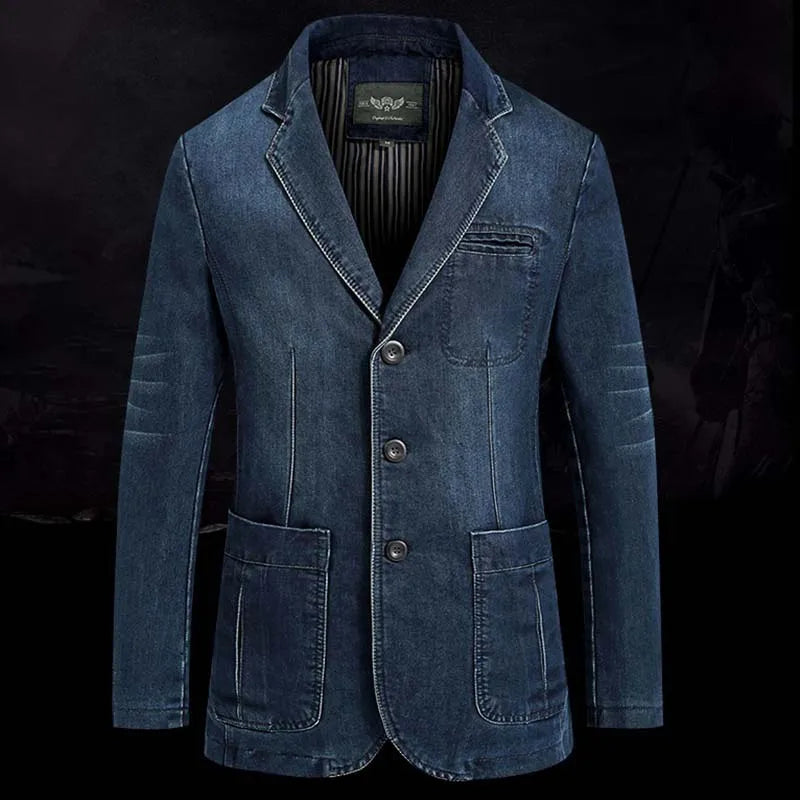 winter  Men's Denim Jacket Bomber Coat