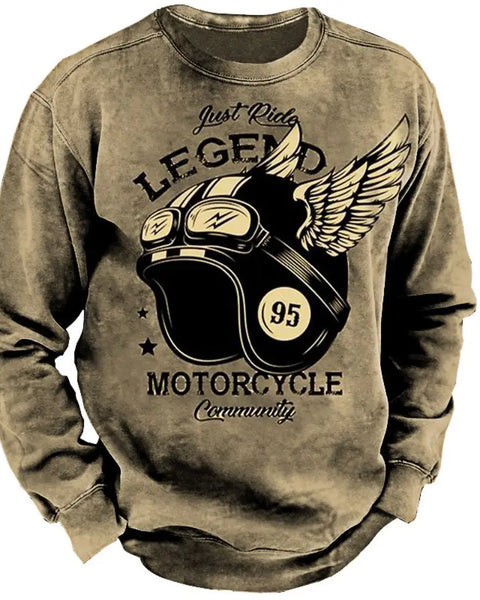 Retro Motorcycle Oversized  Men's Tees