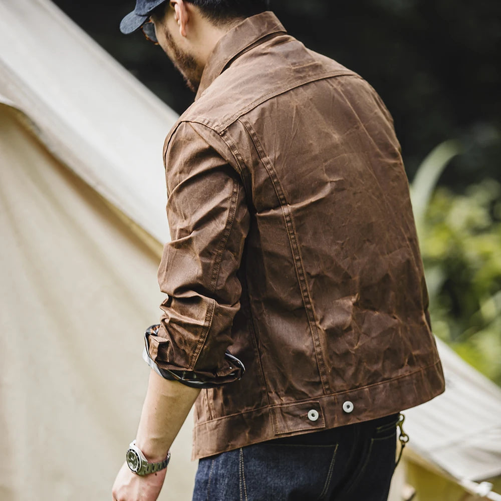 Retro Oil Waxed Jacket Canvas Cotton