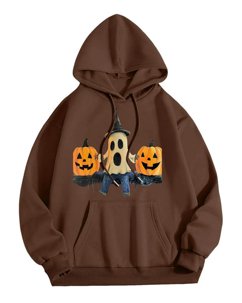 Loose Fit Hoodie Sweatshirt Pumpkin Halloween Men's Fashion Casual Comfortable Streetwear Style China Made Clothing
