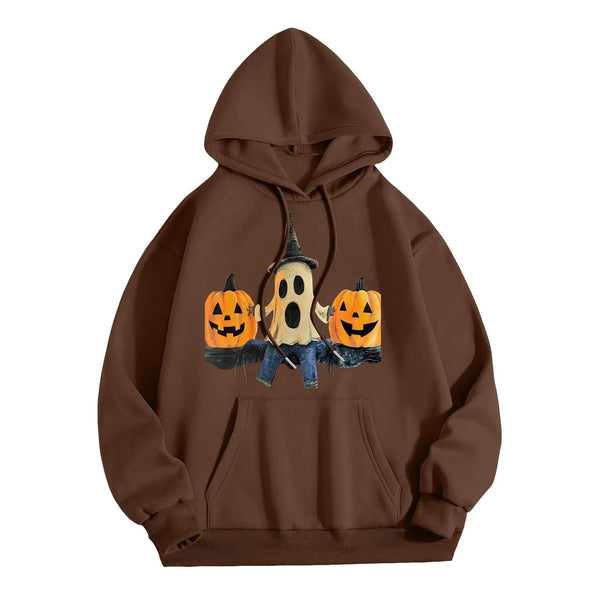 Loose Fit Hoodie Sweatshirt Pumpkin Halloween Men's Fashion Casual Comfortable Streetwear Style China Made Clothing