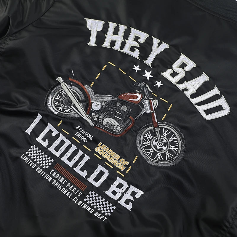 original motorcycle embroidery letter men's  streetwear jackets outdoors