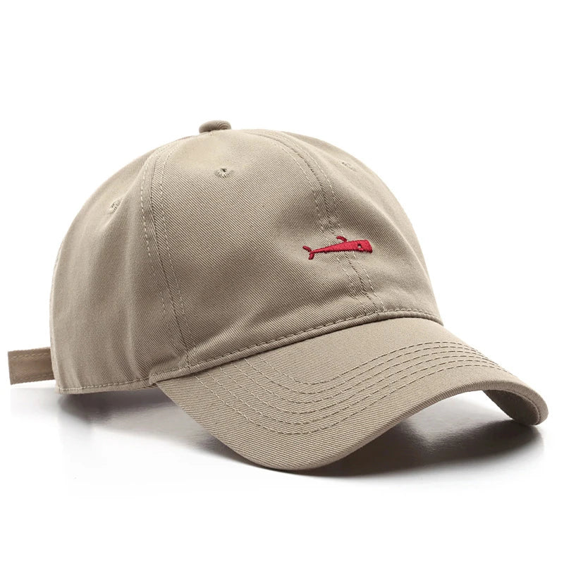 Simple Baseball Cap men Sebound Hat Whale Embroidery Casual Hat Cotton Soft Top Cap New Boy Girl Couples With The Same Hats
