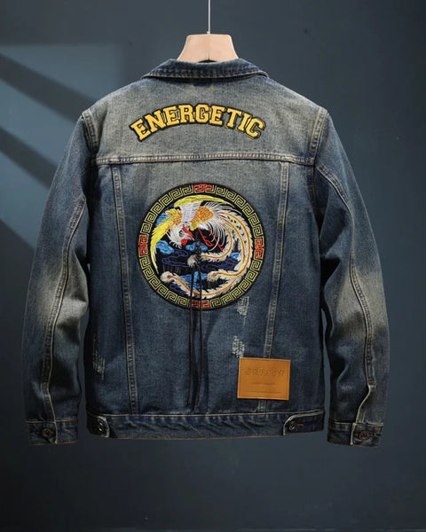 American vintage blue men's denim jacket