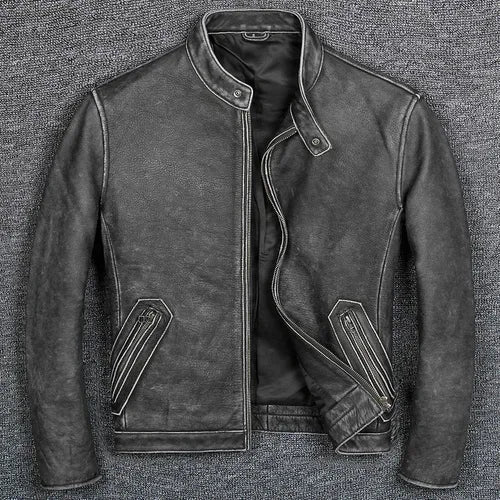 Winter  Men's Genuine Cow Leather Jacket