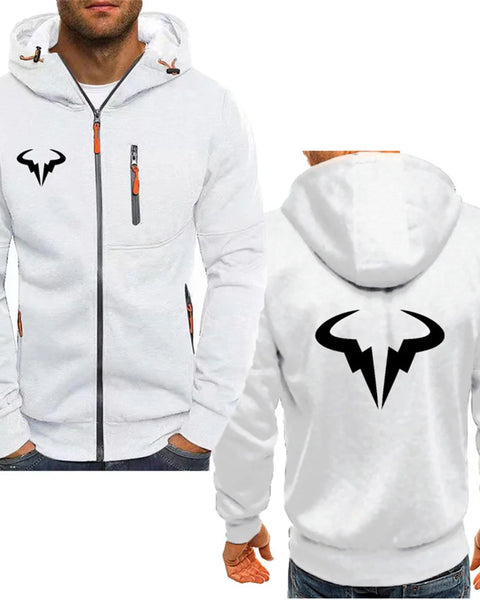 Trendy cross-border design  double-sided printed comfortable zippered hoodie for men's