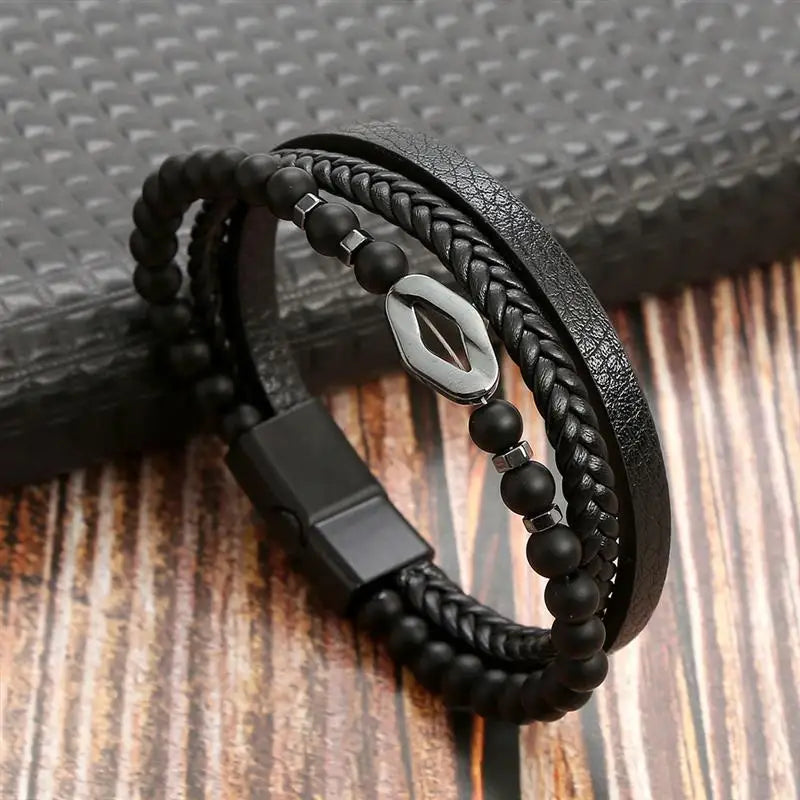 Tree of Life  Multi Layer Leather Bracelet For Men