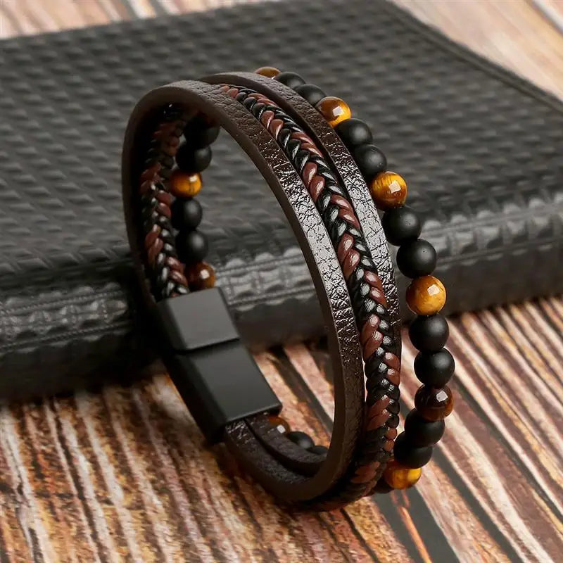 Tree of Life  Multi Layer Leather Bracelet For Men