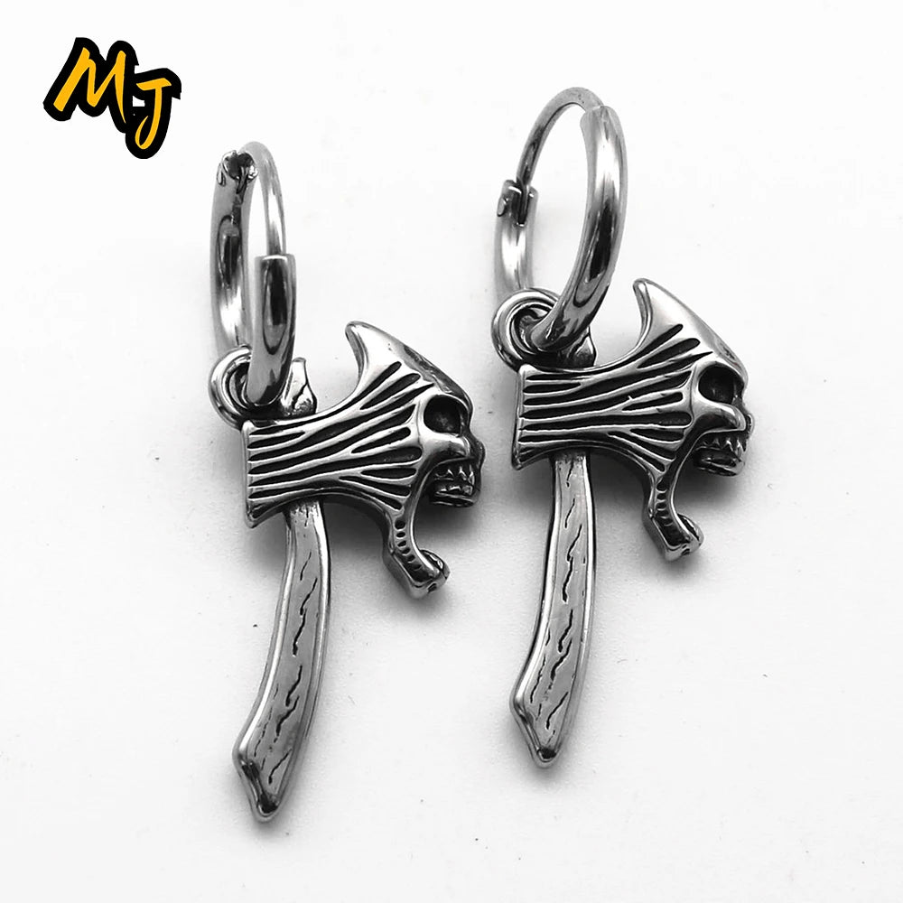 Retro Nordic Vikings Axe Earrings Man