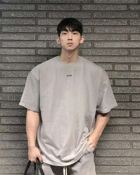 Hip Hop Oversize S-4xl Men Loose Fitness T Shirt Fashion Gym Running T-shirts Summer Gym Short Sleeve Cotton Casual Tees Tops